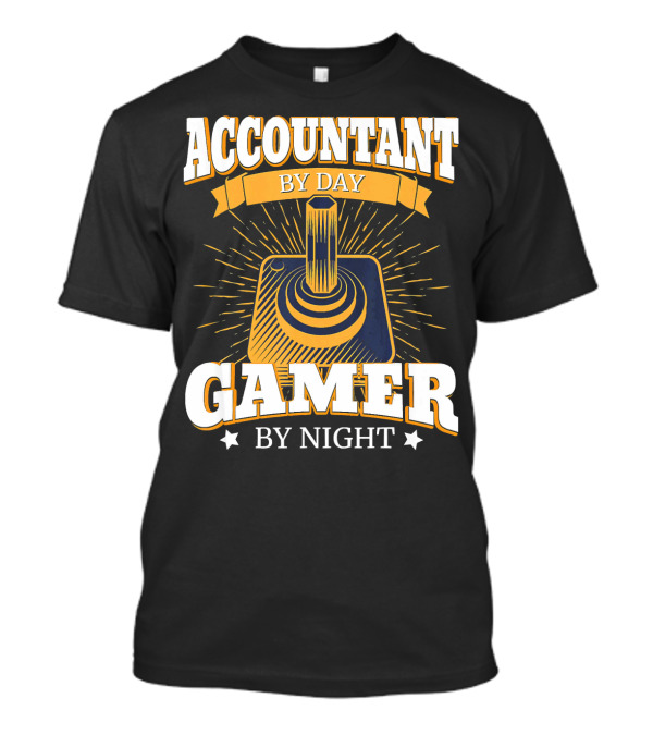 Accountant By Day Gamer By Night Retro Joystick T-Shirt