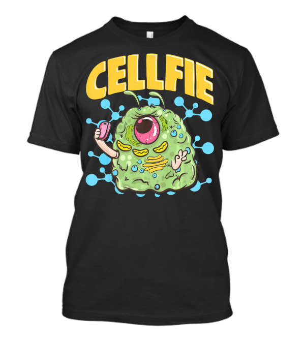 CELLFIE Science Chemistry Cell Sel Monster Icon With Phone T-Shirt