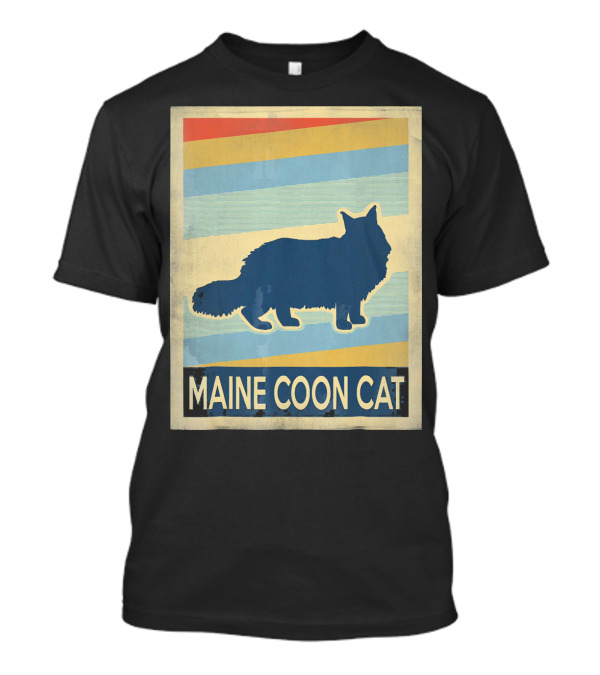 Retro Maine Coon Cat Silhouette T-Shirt