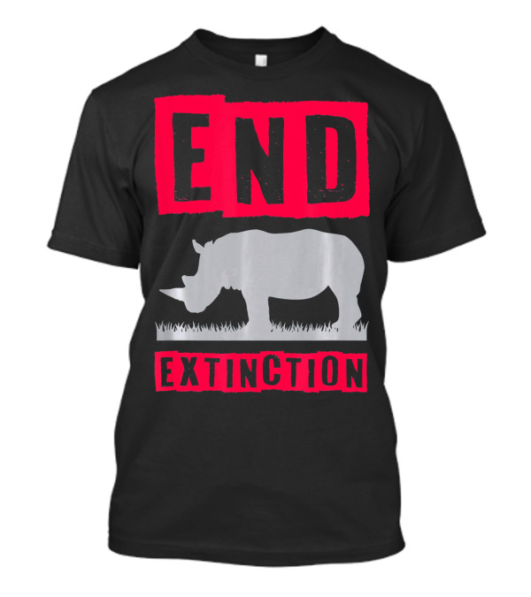 End Extinction Endangered Wildlife Rhino Conservation T-Shirt