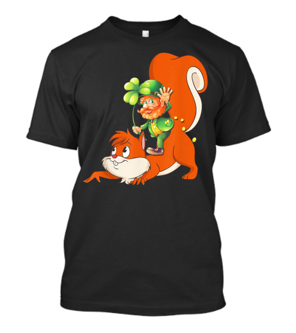 Leprechaun With Clover On Squirrel T-Shirt