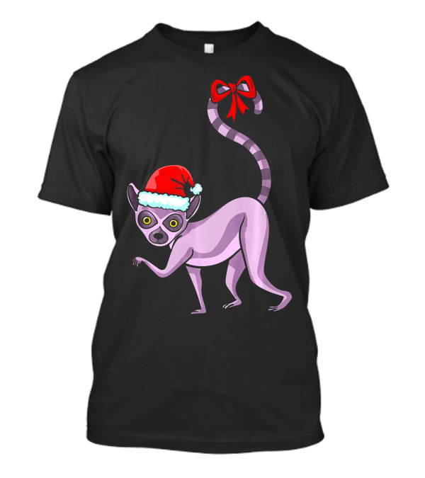 Lemur Santa Hat Madagascar Christmas T-Shirt