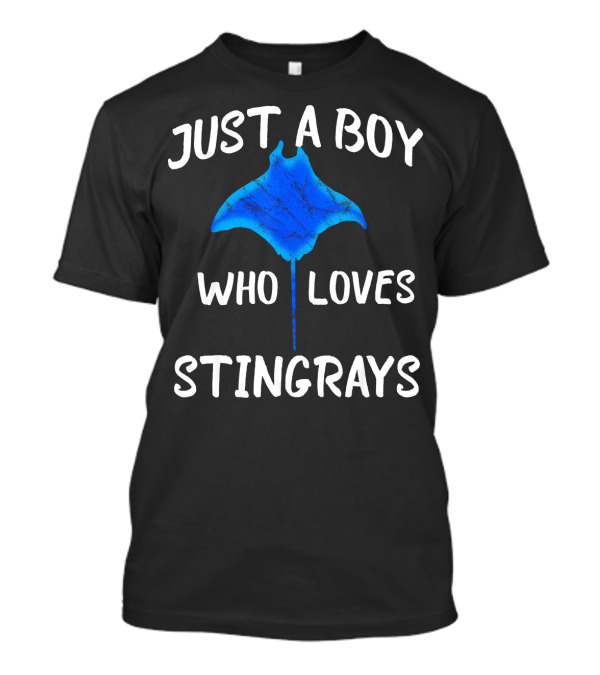 Just A Boy Who Loves Stingrays Manta Ray Blue T-Shirt