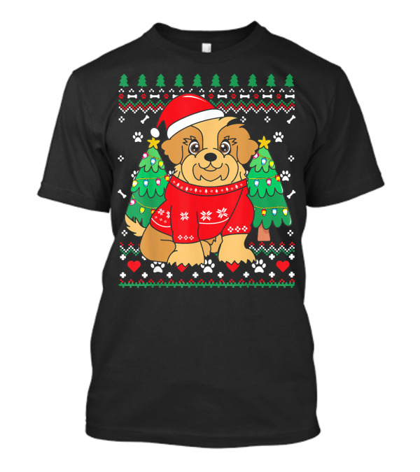Havanese Christmas Ornament Tree Xmas Do Festive Dog With Santa Hat T-Shirt