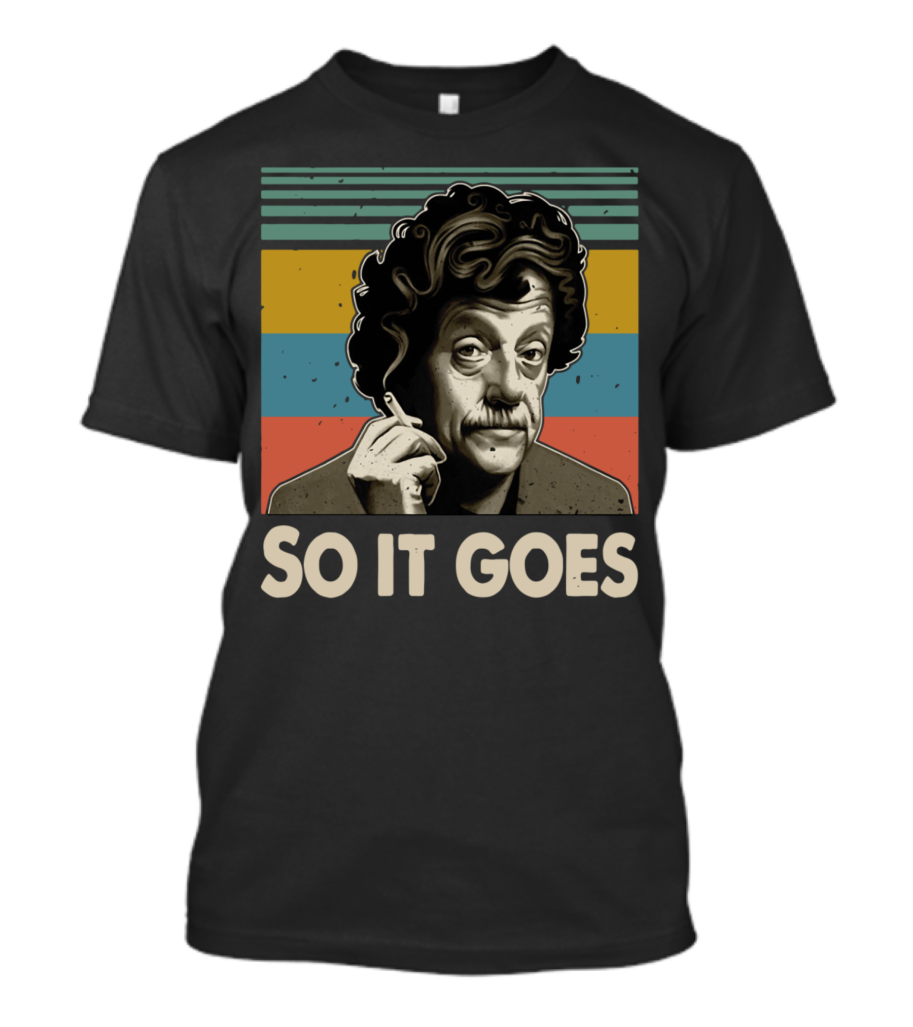 Kurt Vonnegut So It Goes Retro Stripes T-Shirt