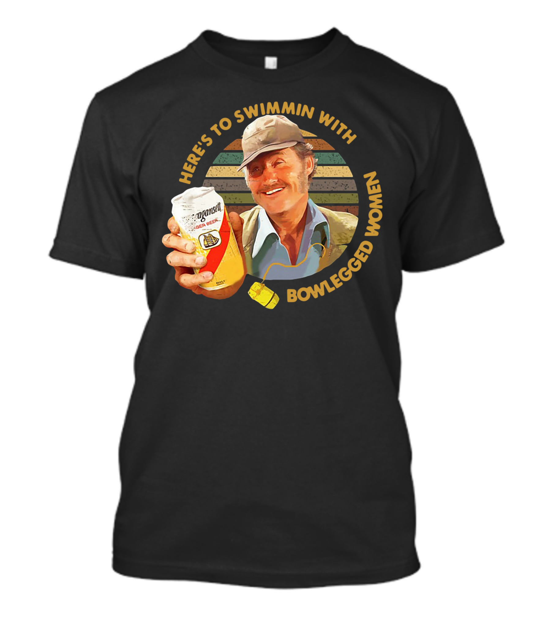 Quint Jaws Here’s To Swimmin With Bowlegged Women Vintage Beer Scene T-Shirt