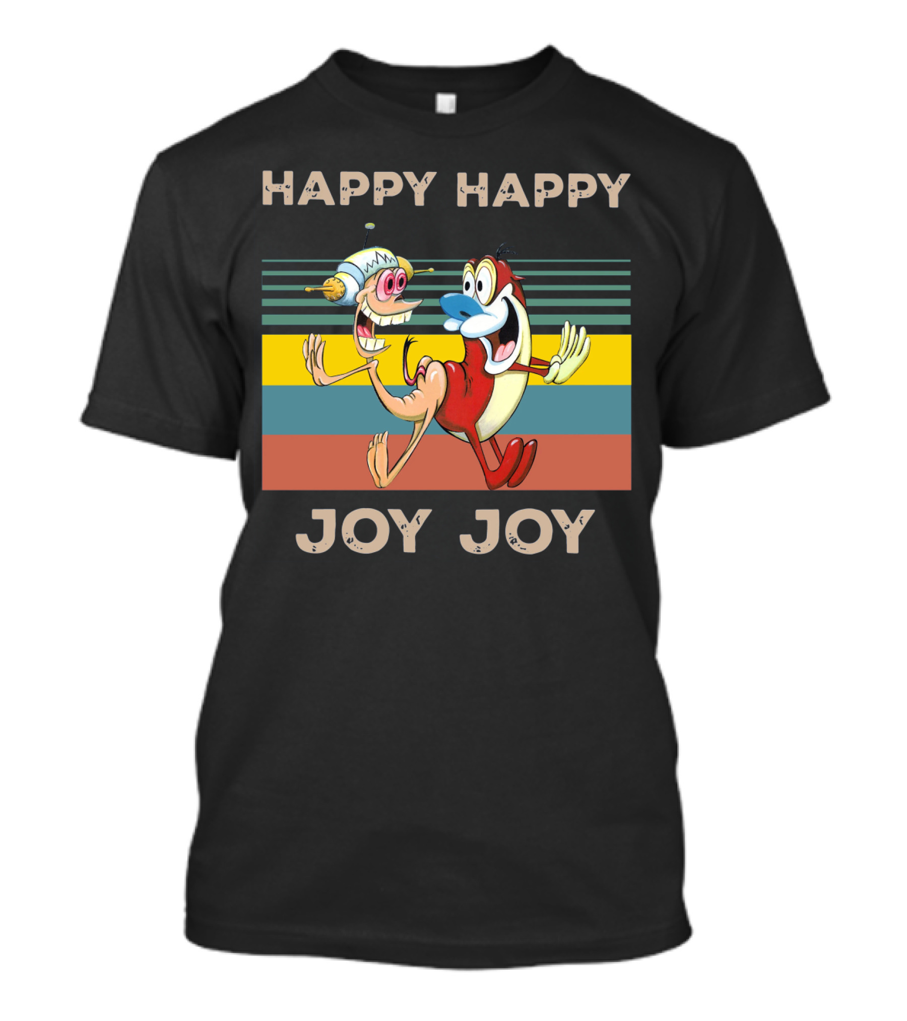 Ren And Stimpy Happy Happy Joy Joy Mighty Fine Stripede T-Shirt