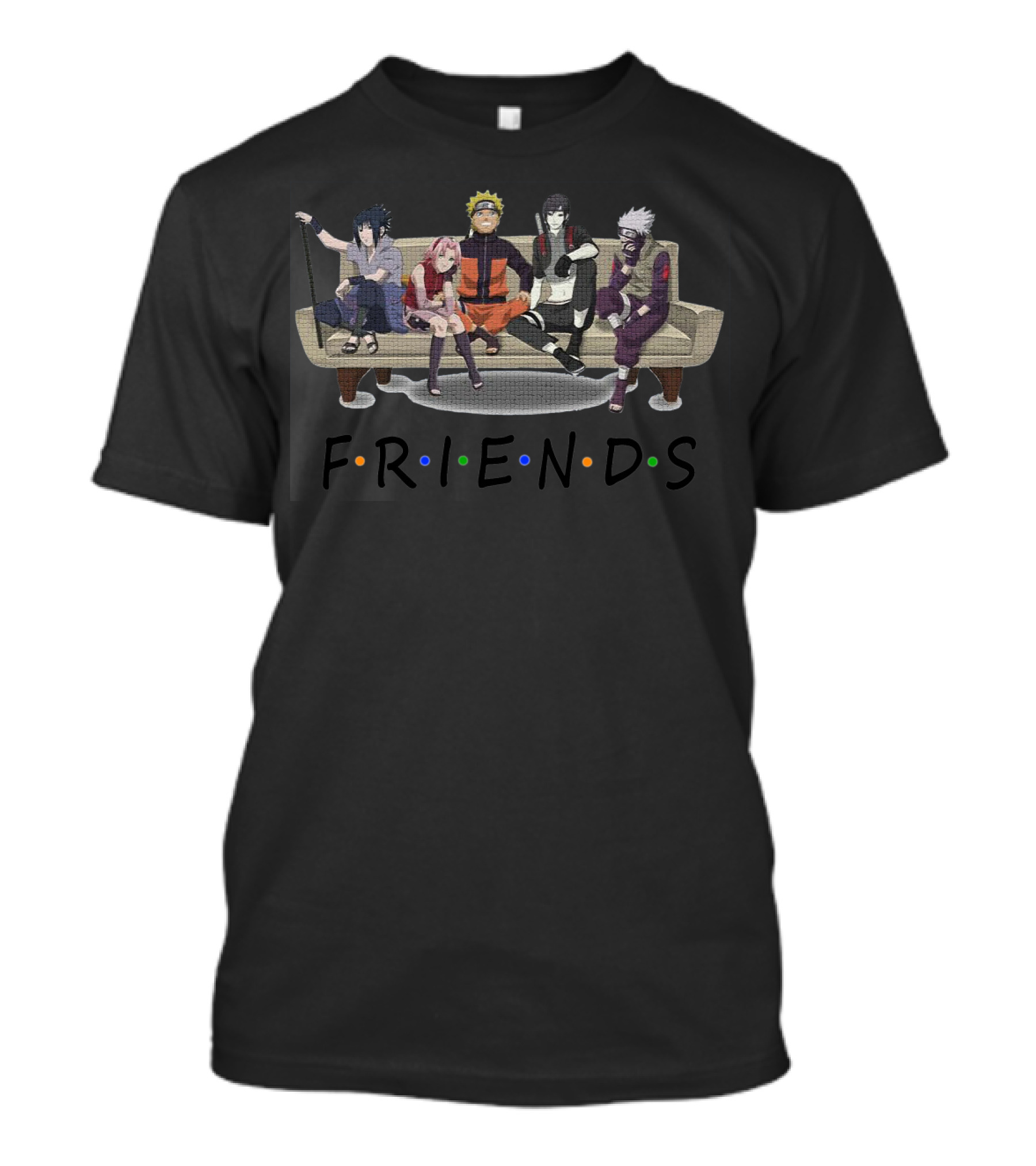 Naruto Characters Sitting On Friends Couch T-Shirt