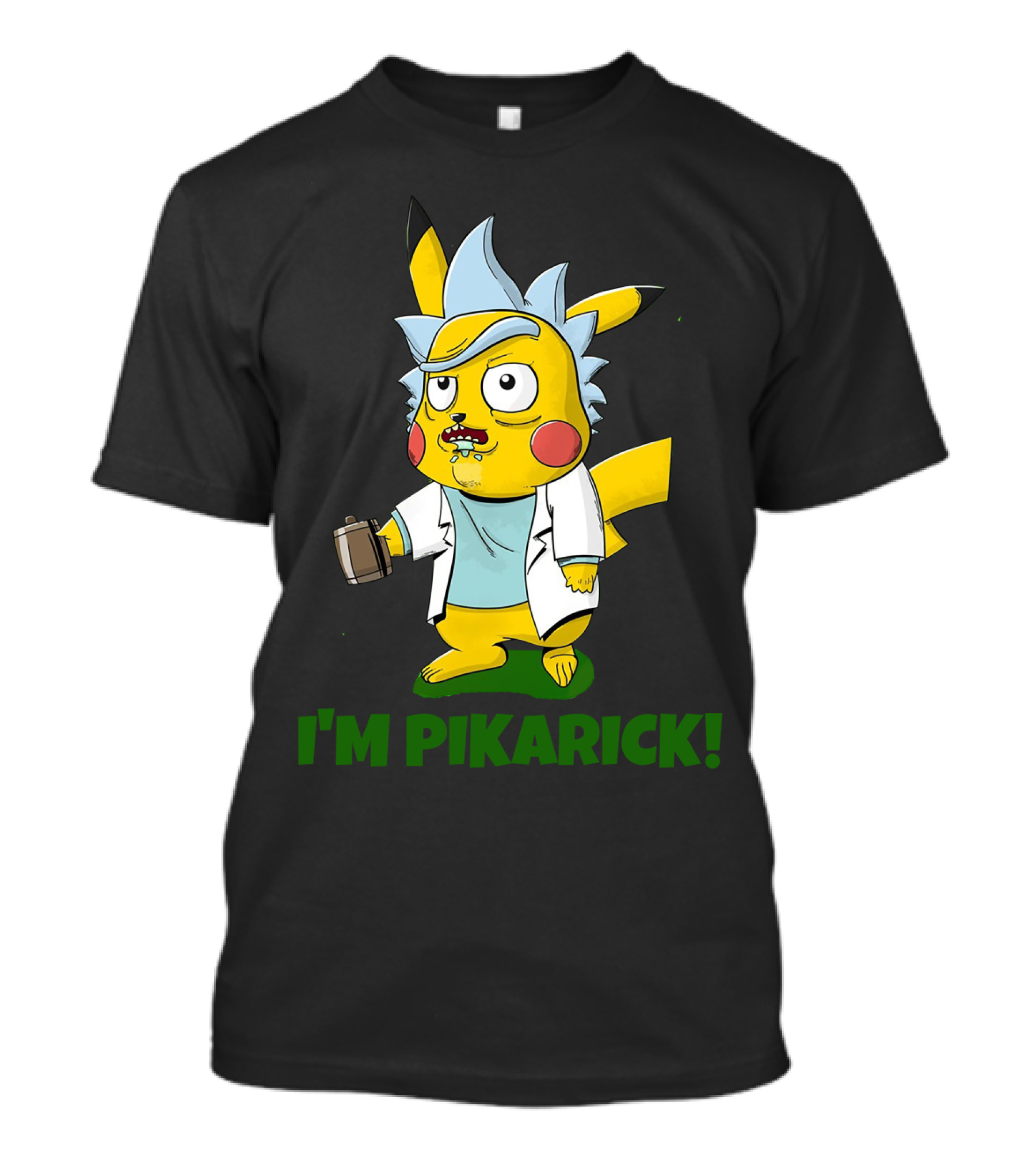 Rick And Morty I’m Pikarick Pikachu Crossover With Lab Coat And Portal Gun T-Shirt