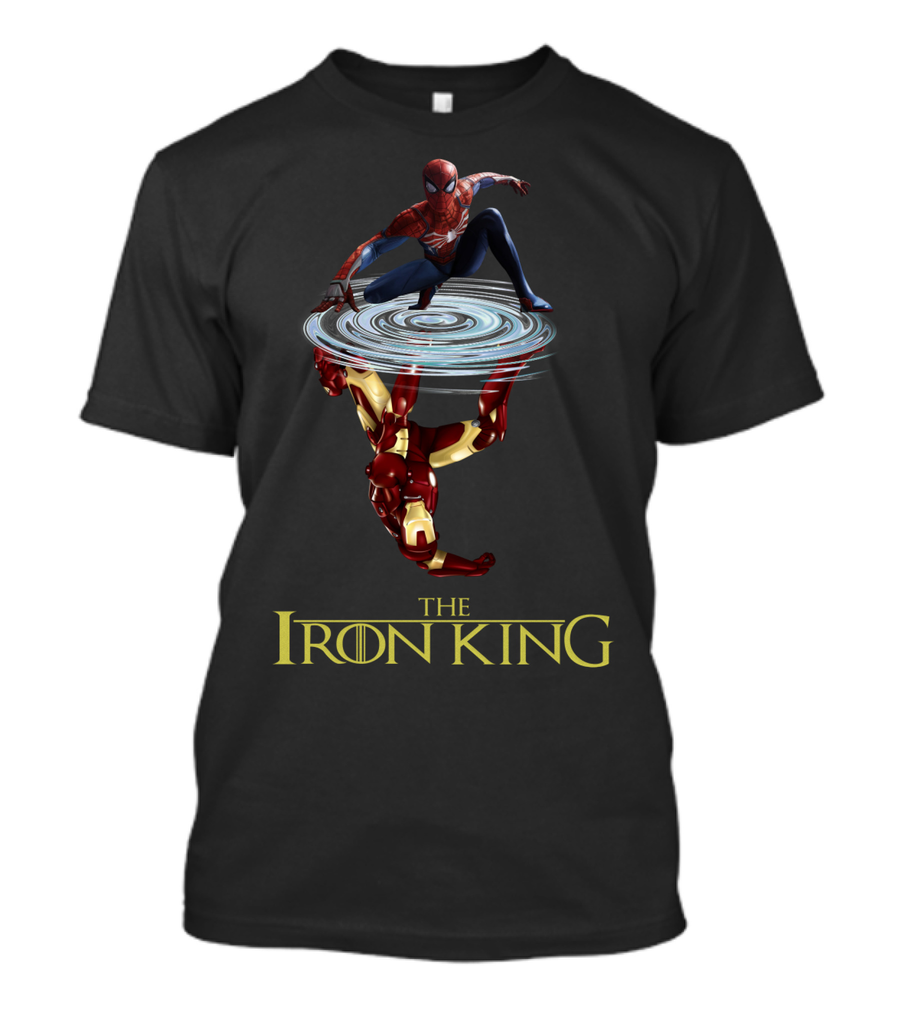 Spider Man Reflection Iron Man The Iron King T-Shirt