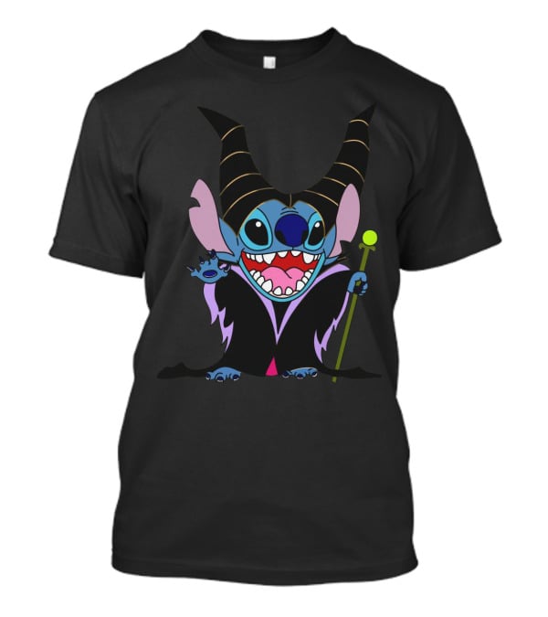 Maleficent Stitch Witch Crossover Character Costume T-Shirt