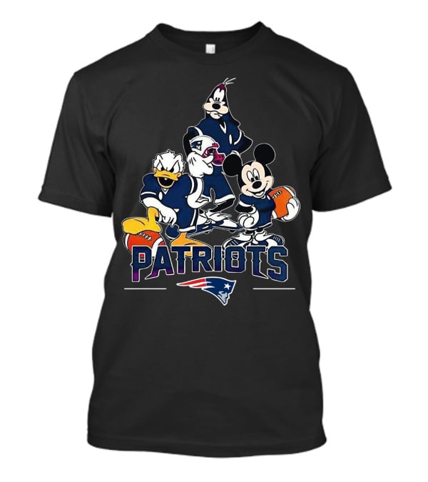 Mickey Mouse Donald Duck Goofy Patriots New England Football T-Shirt