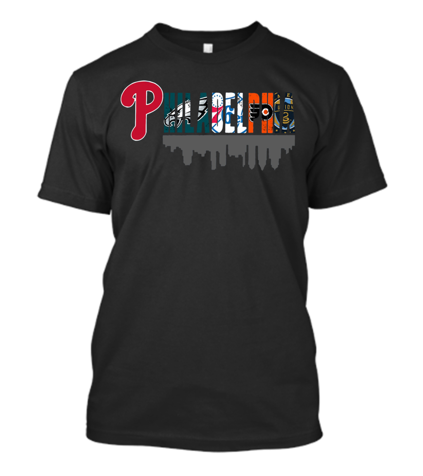 Philadelphia Sports Teams Eagles 76ers Flyers Union Phillies T-Shirt