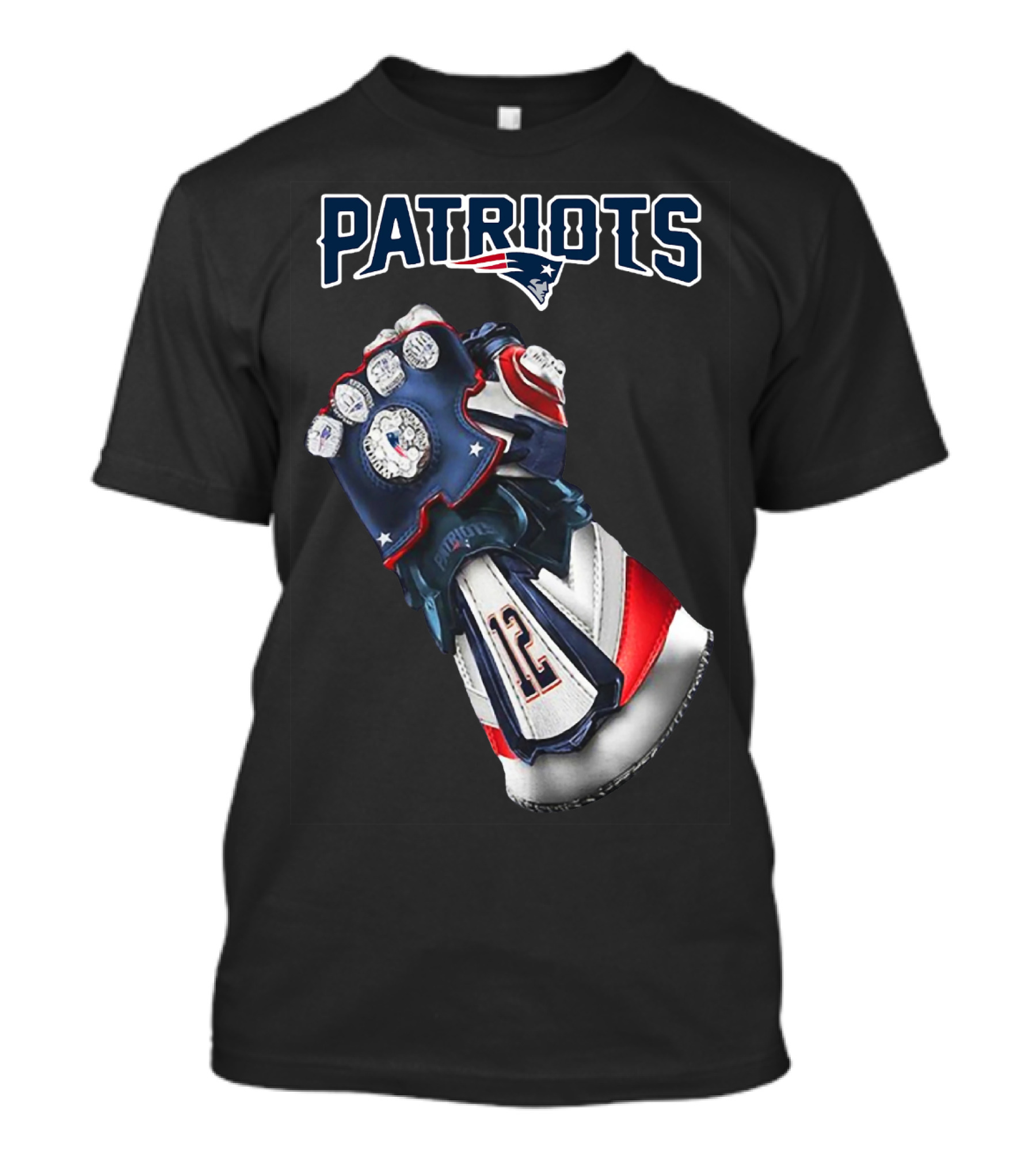 Patriots New England Infinity Gauntlet Football Tribute With Number 12 T-Shirt