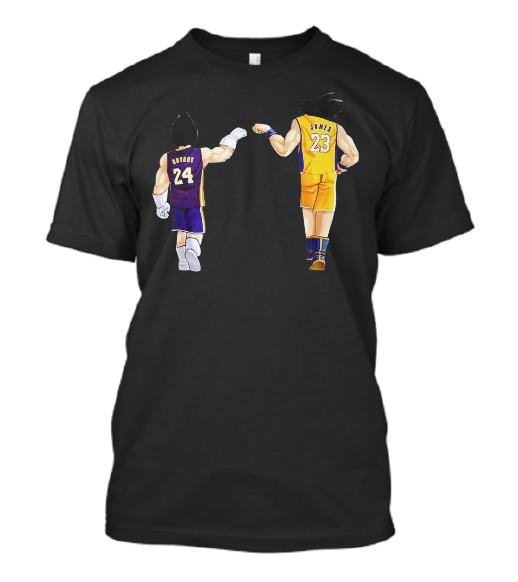 Vegeta And Goku In Kobe Bryant 24 And LeBron James 23 Basketball Jerseys T-Shirt