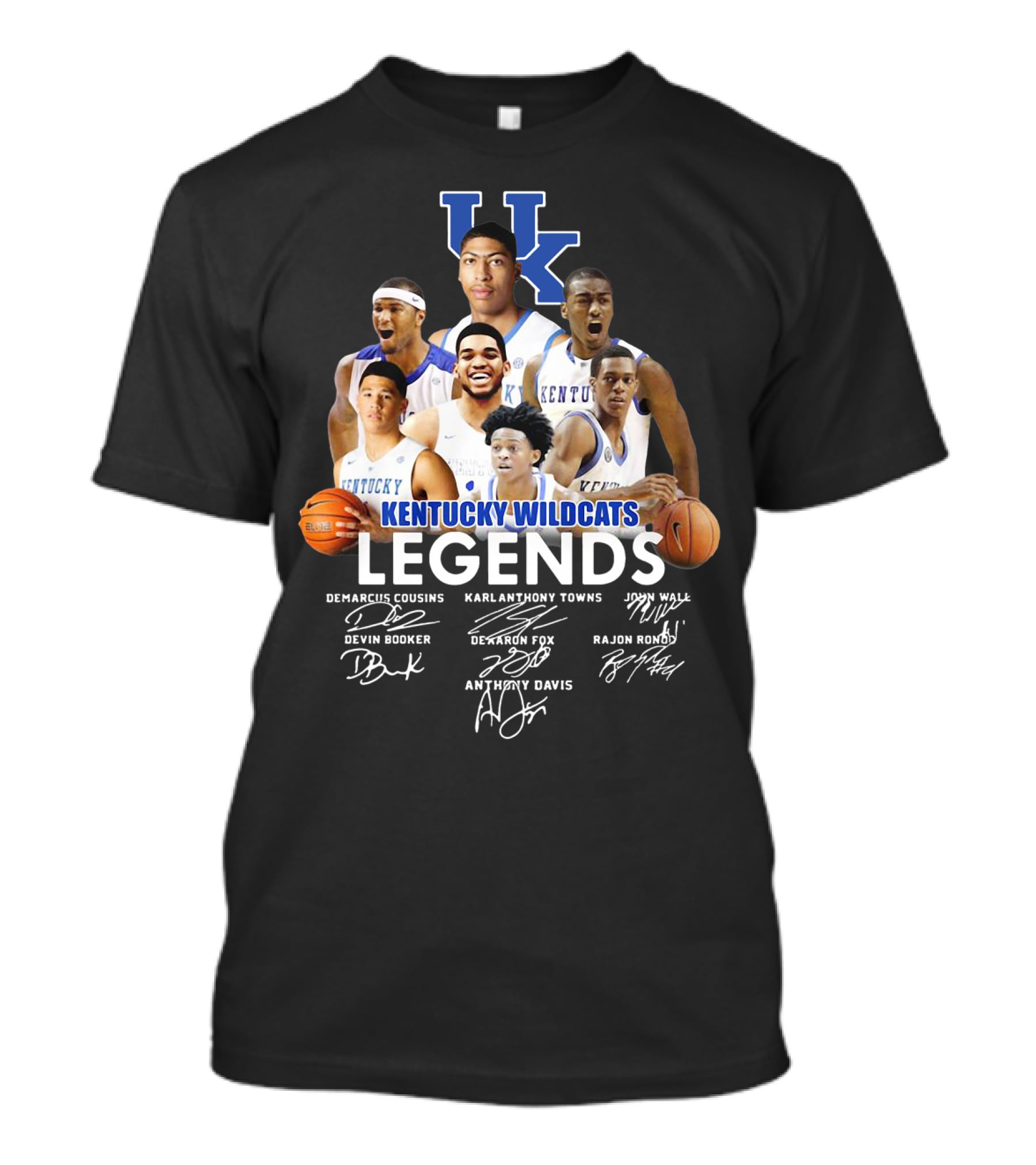 KENTUCKY WILDCATS LEGENDS DEMARCUS COUSINS KARL ANTHONY TOWNS JOHN WALL DEVIN BOOKER DE'AARON FOX RAJON RONDO ANTHONY DAVIS T-Shirt