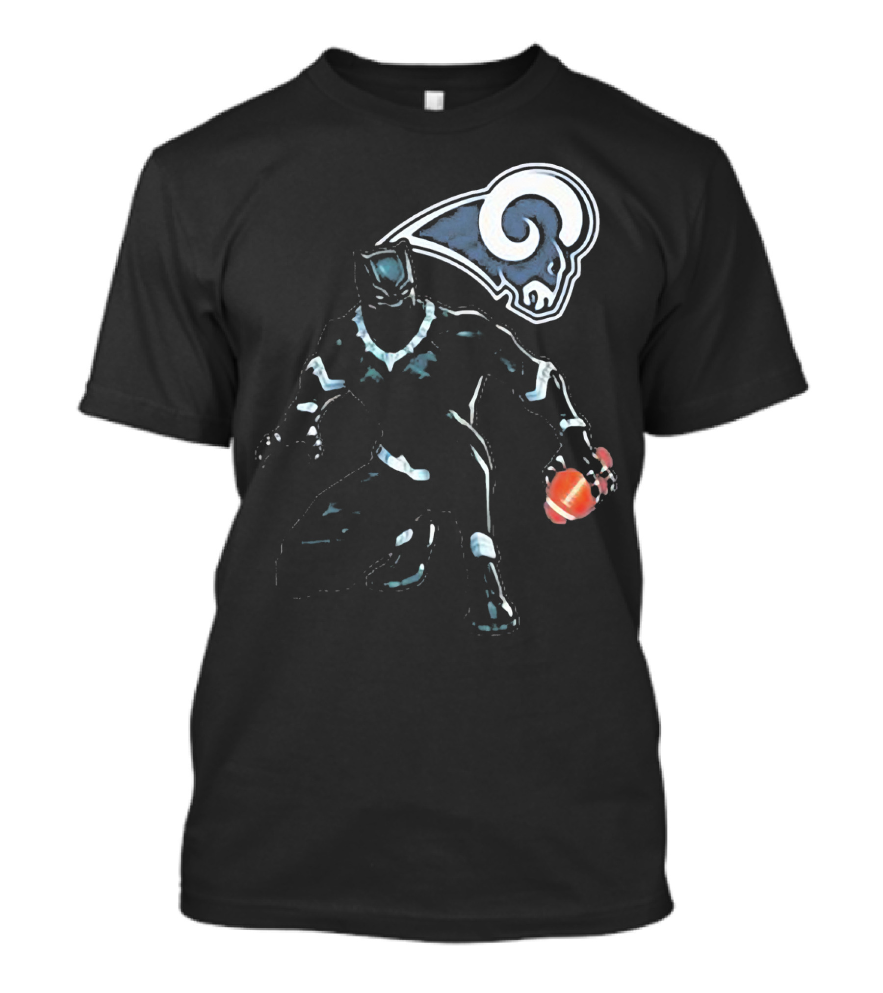 Black Panther Rams Football Crossover Los Angeles Rams T-Shirt