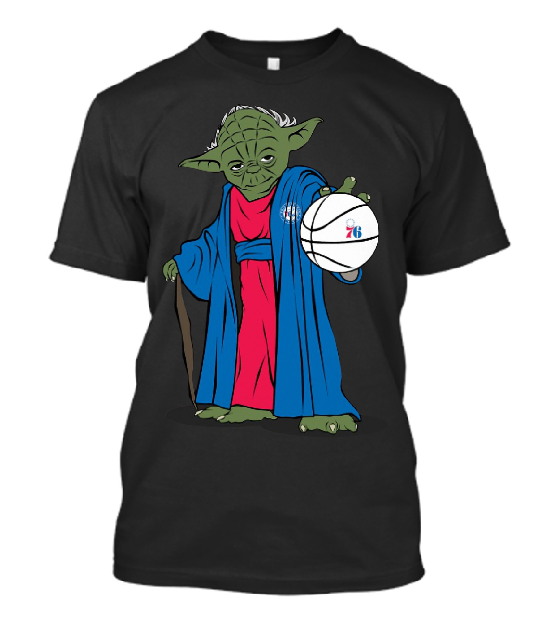 MASTER YODA PHILADELPHIA 76ERS STAR WARS NBA CROSSOVER T-Shirt