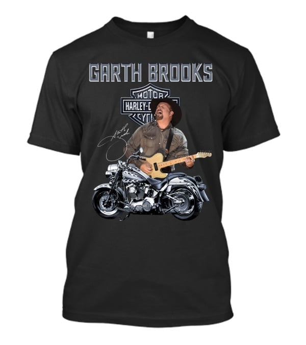 Garth Brooks Harley Davidson Motorcycles Musician Signature T-Shirt