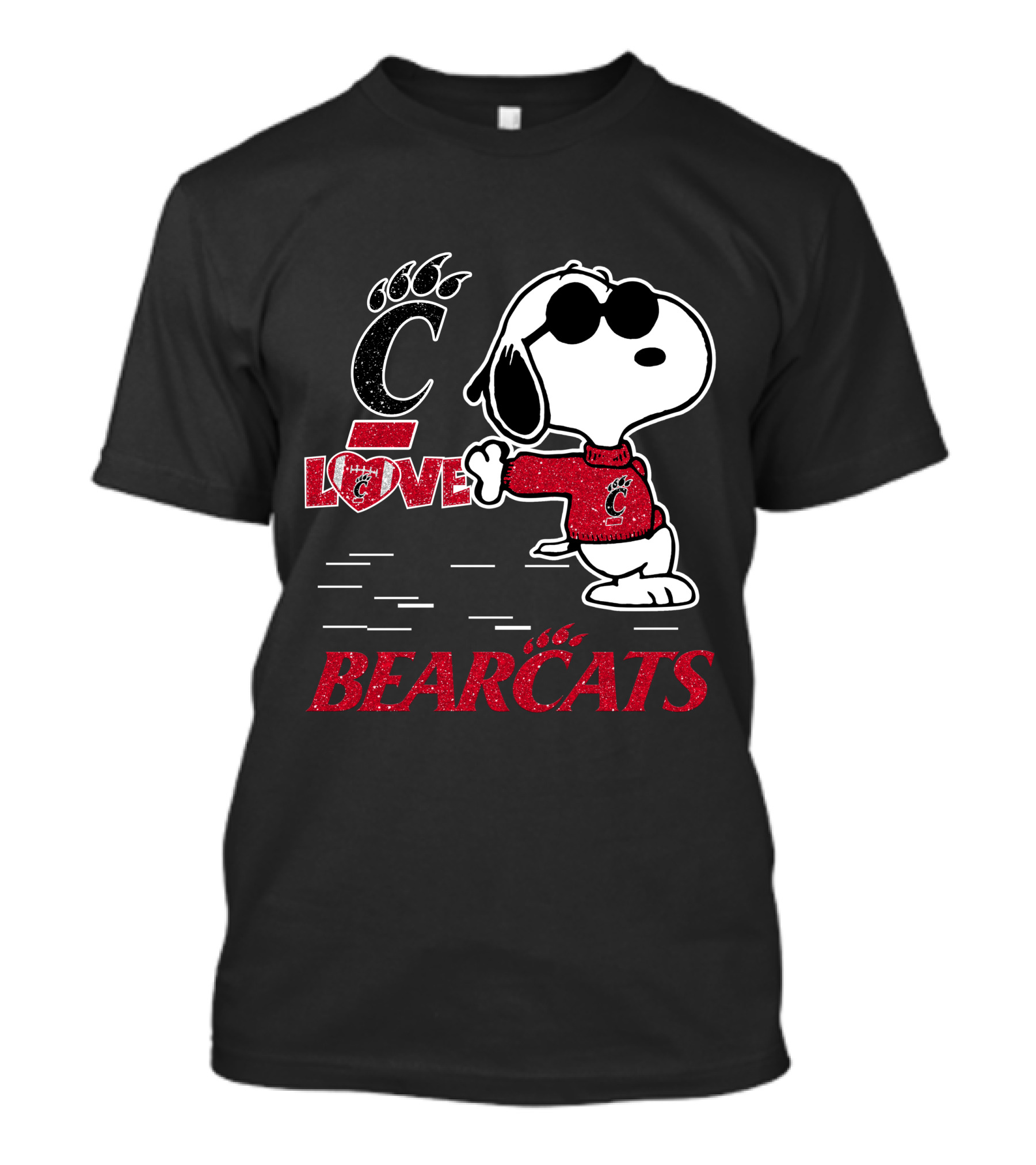 Snoopy Cincinnati Bearcats Love With Stylized C T-Shirt
