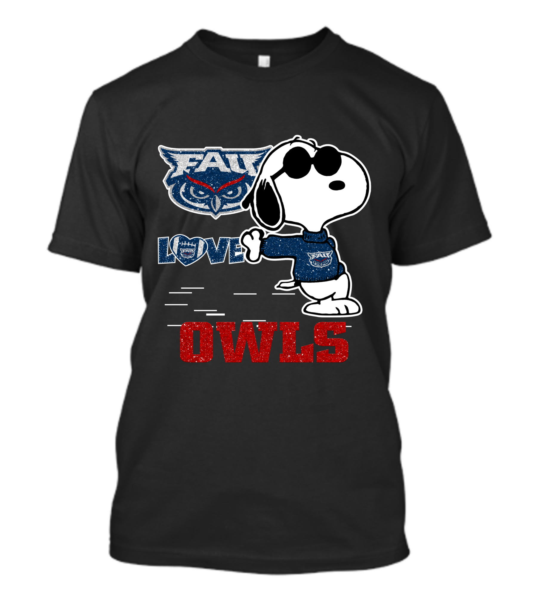 Snoopy Love FAU Owls Football T-Shirt