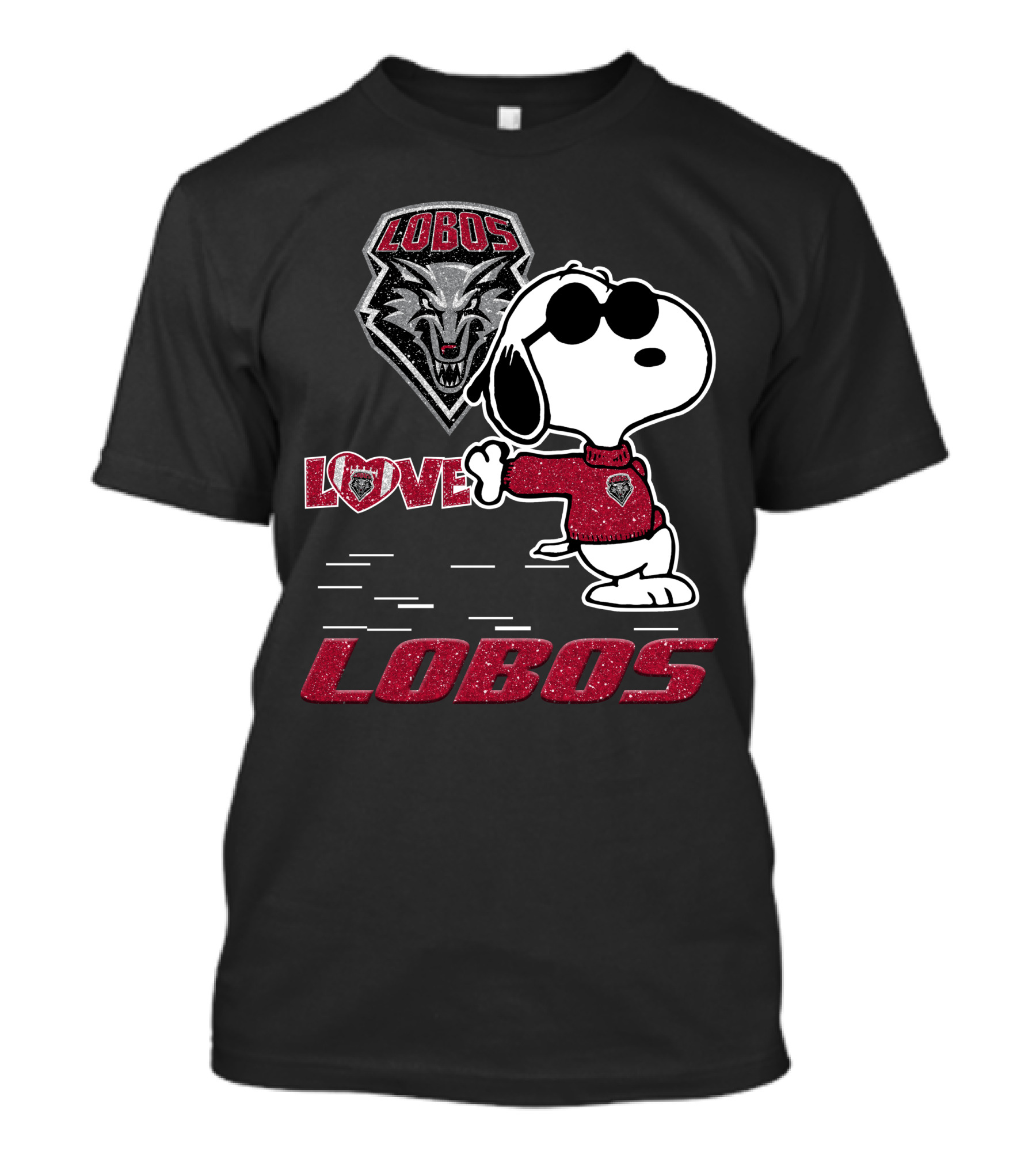 Snoopy Love New Mexico Lobos Wolf T-Shirt