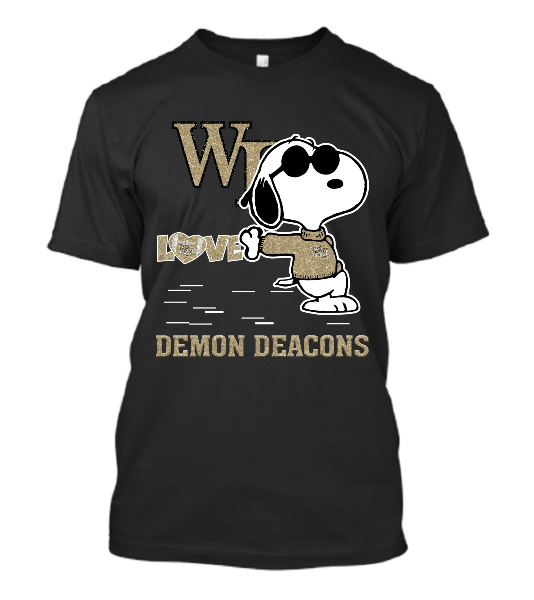 Snoopy Love Wake Forest Demon Deacons WD T-Shirt
