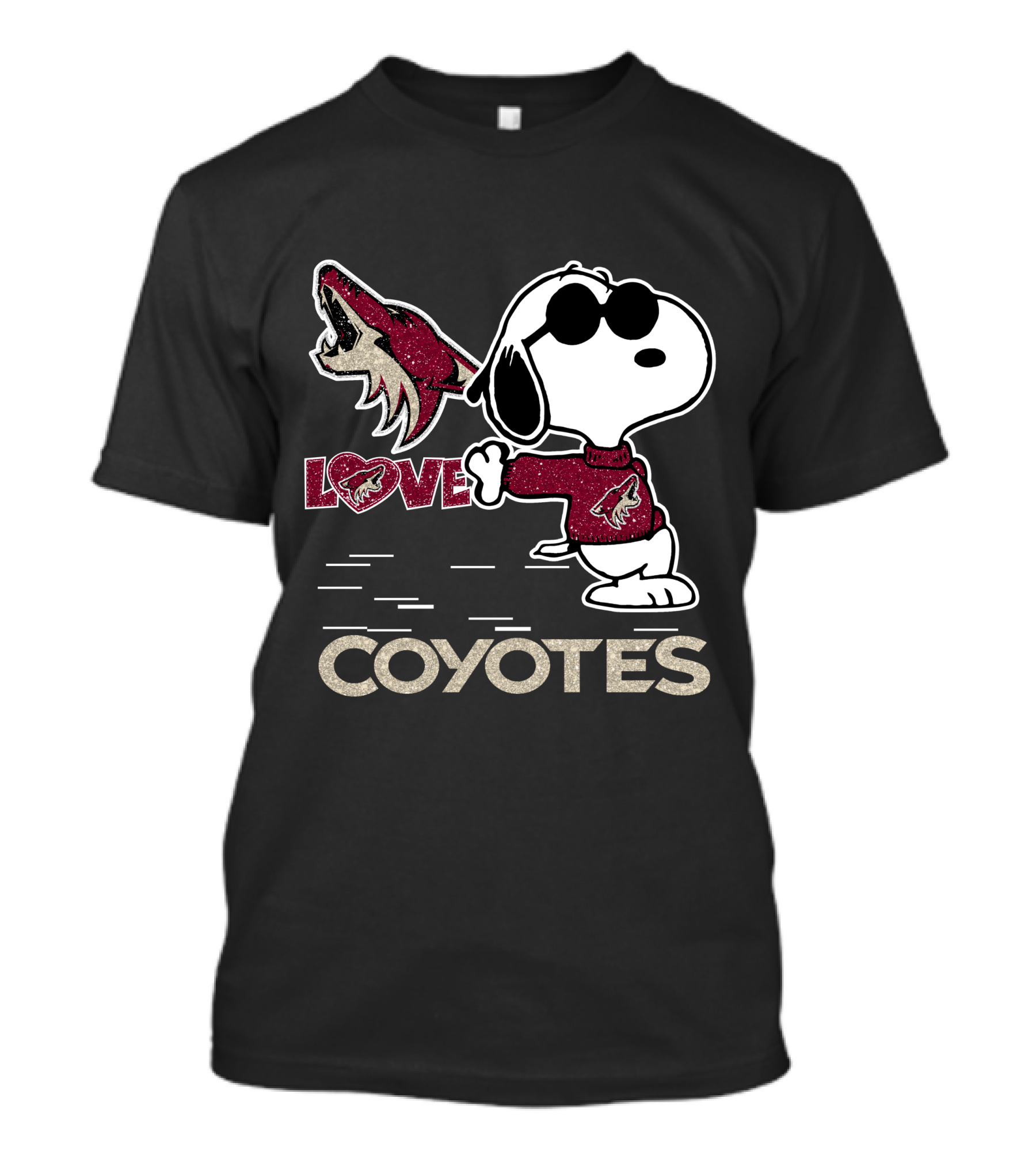 Snoopy Love Arizona Coyotes Hockey T-Shirt