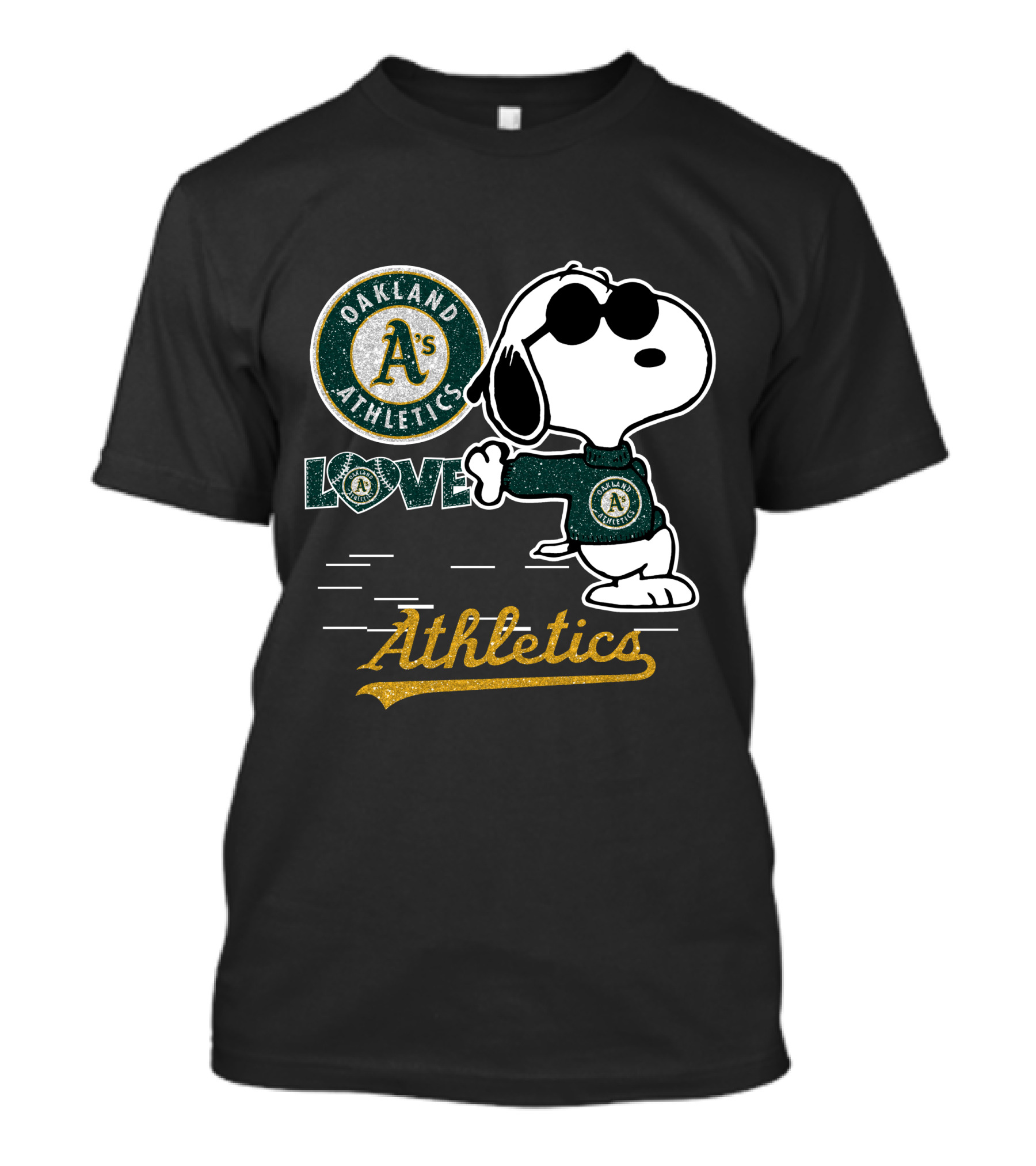 Snoopy Oakland Athletics Love T-Shirt
