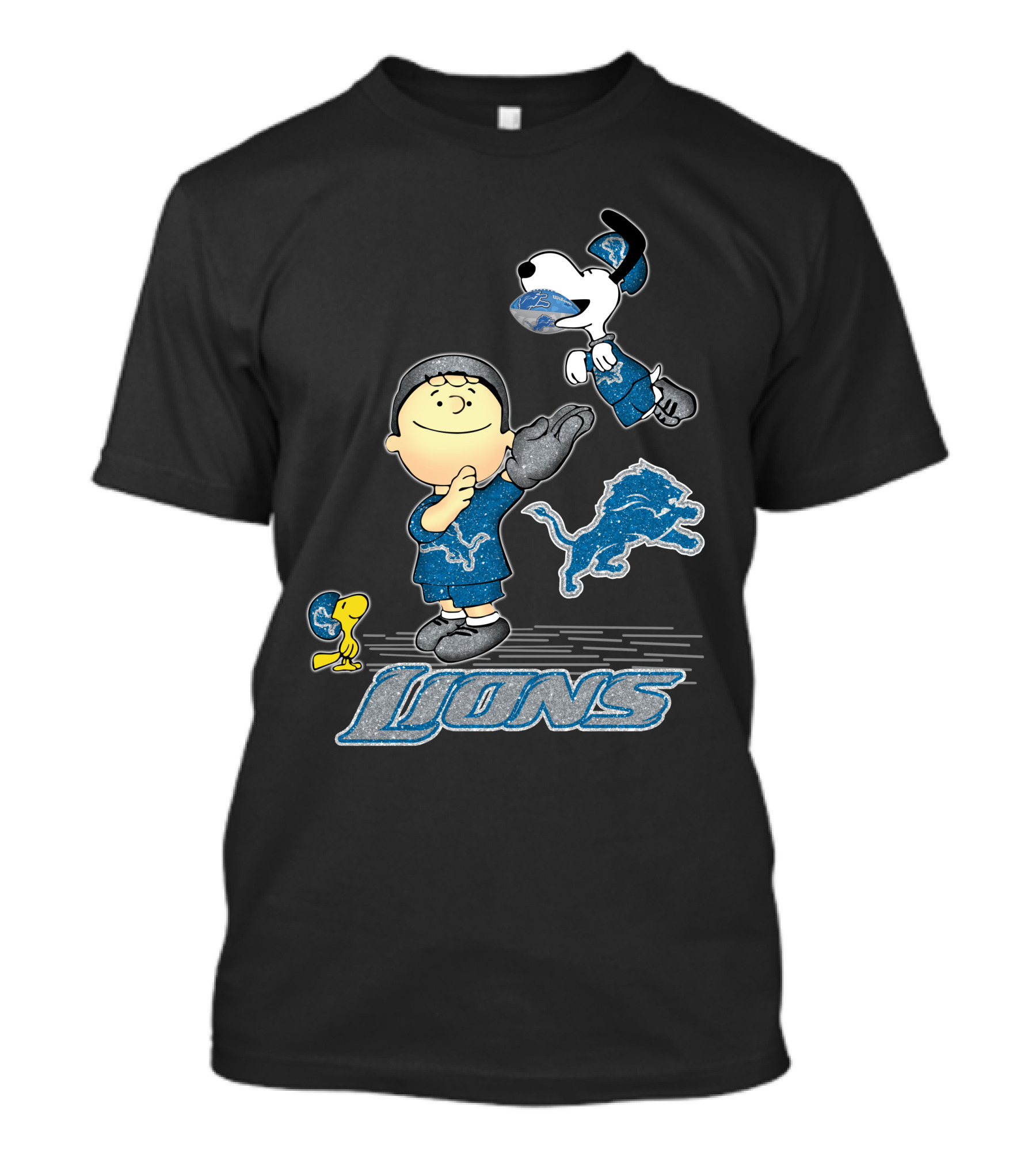 Snoopy Woodstock Charlie Brown Detroit Lions NFL Football T-Shirt