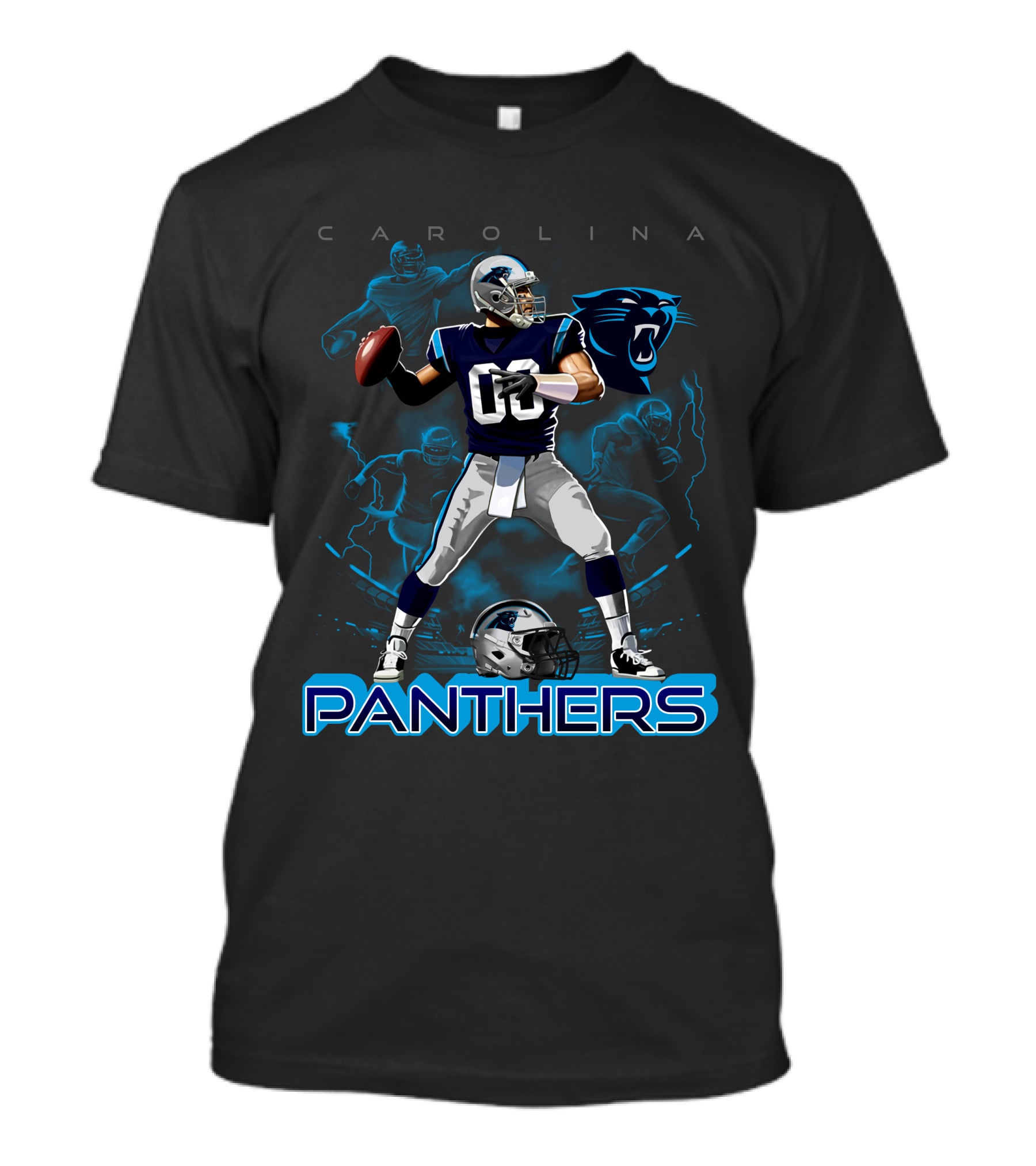 Carolina Panthers Quarterback Football Helmet NFL Team T-Shirt
