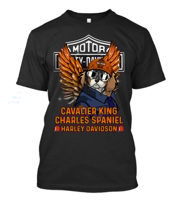 Cavalier King Charles Spaniel Harley Davidson Motor Dogs T-Shirt