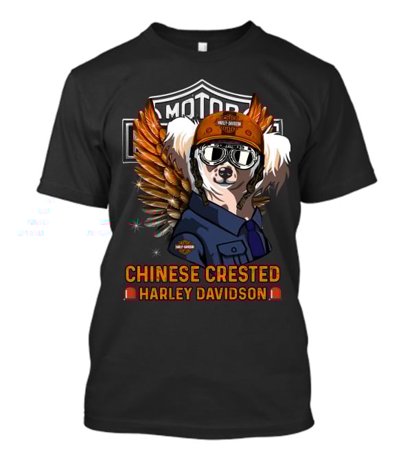 Chinese Crested Harley Davidson Motor Cycles T-Shirt