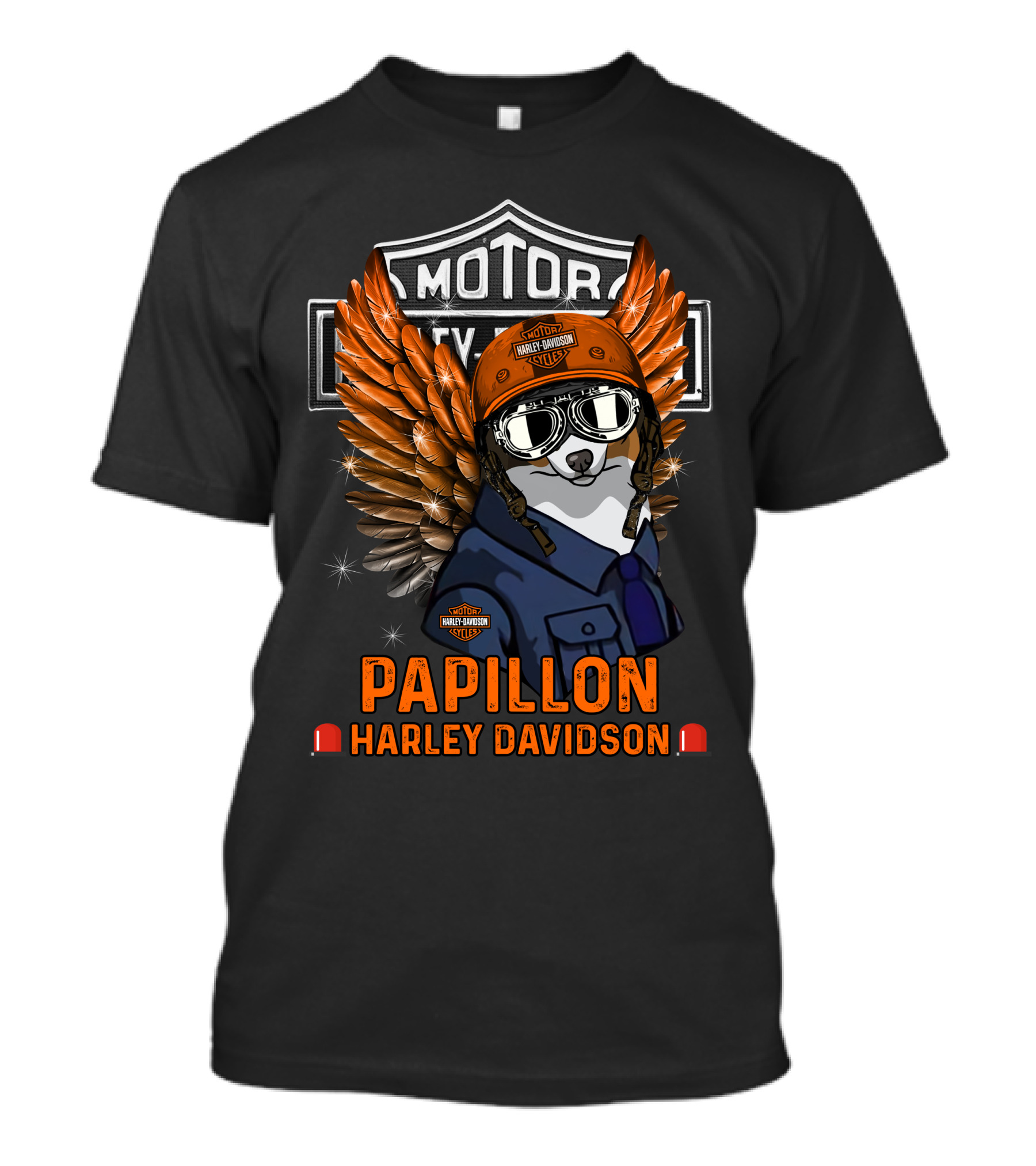 Papillon Harley Davidson Motorcycles 140 Angel Wings T-Shirt