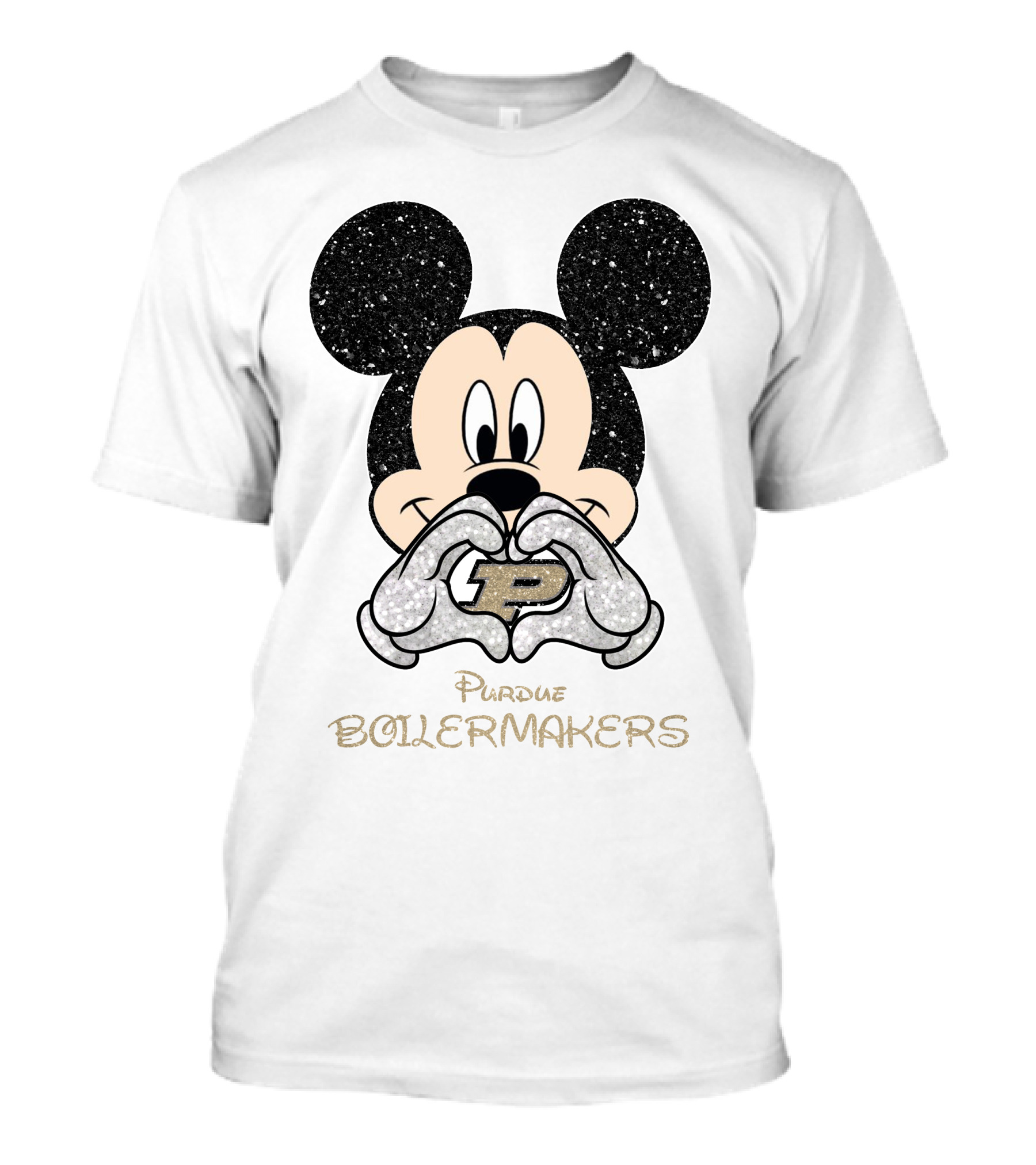 Purdue Boilermakers Mickey Mouse Heart Gesture T-Shirt