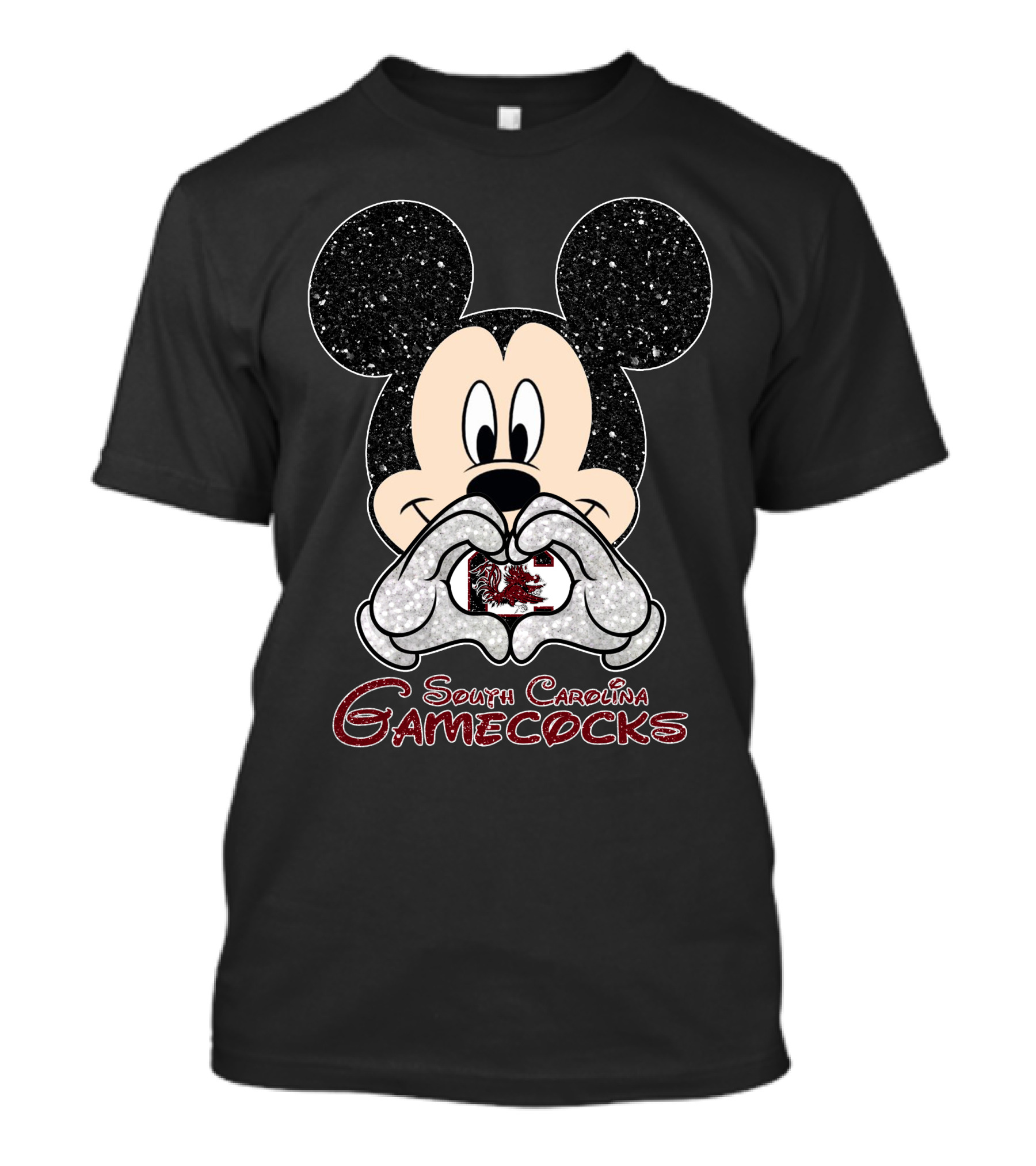 South Carolina Gamecocks Mickey Mouse Heart Hands T-Shirt
