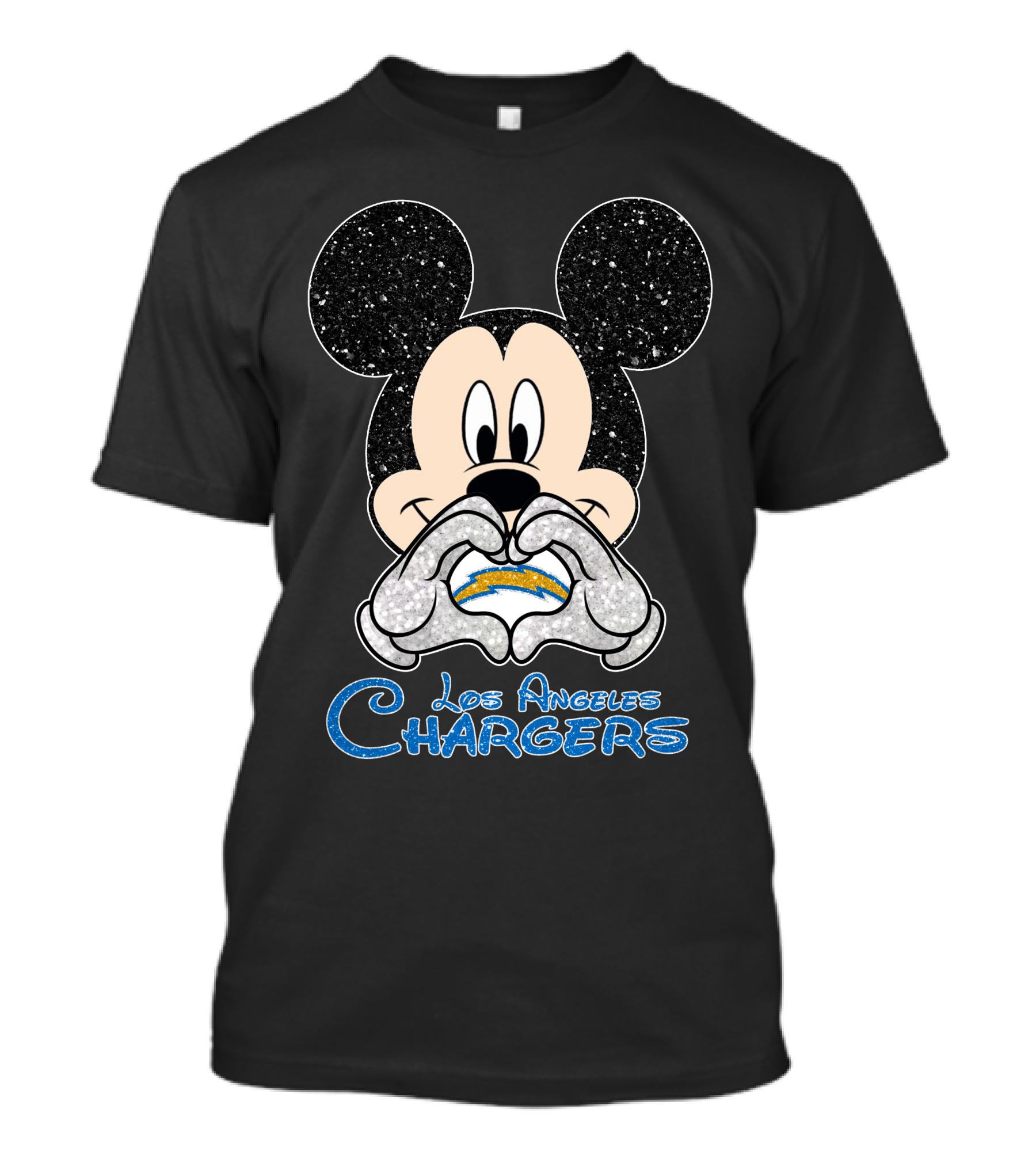 Mickey Los Angeles Chargers Heart T-Shirt