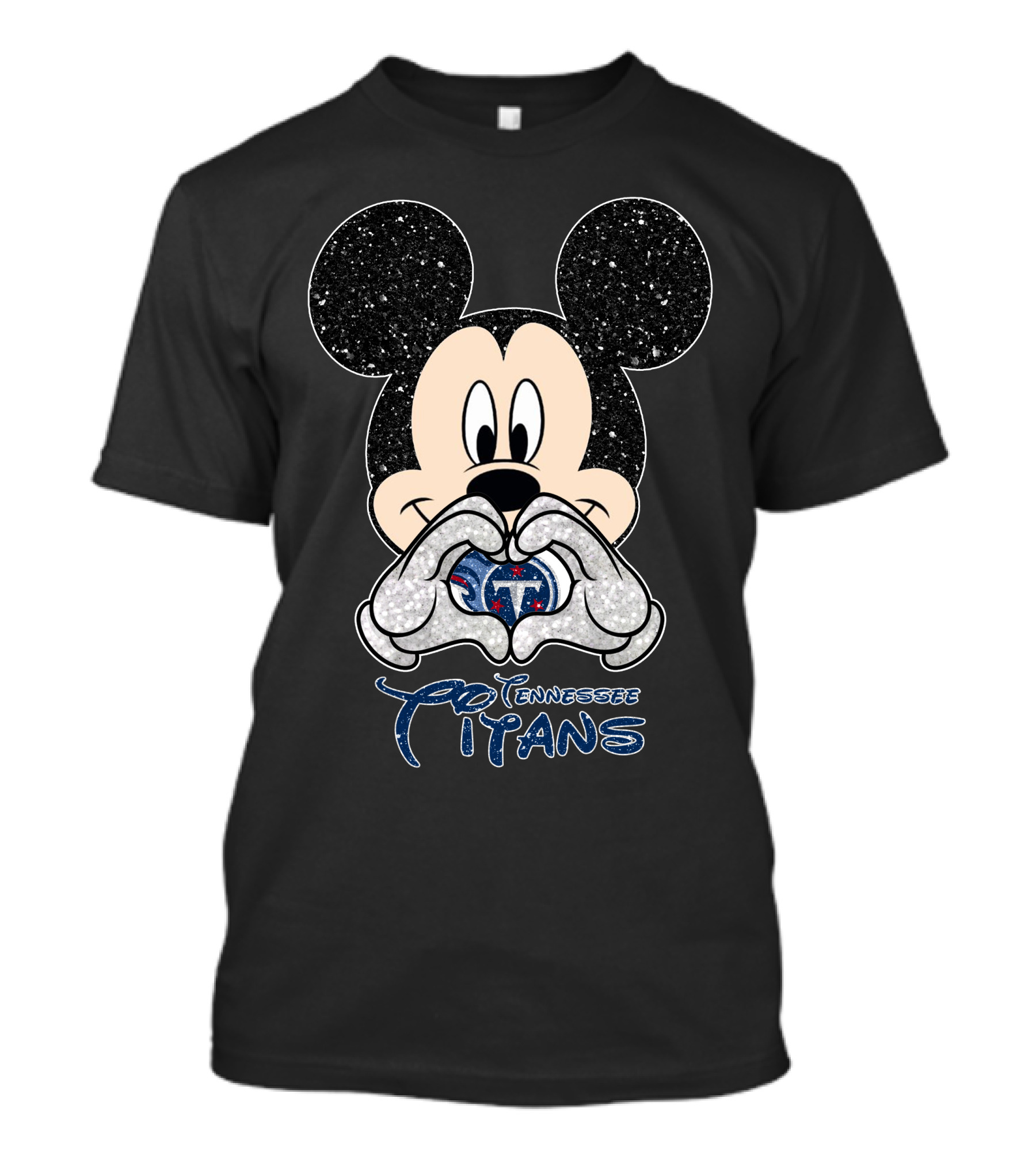 Mickey Mouse Heart Tennessee Titans Football Fan T-Shirt