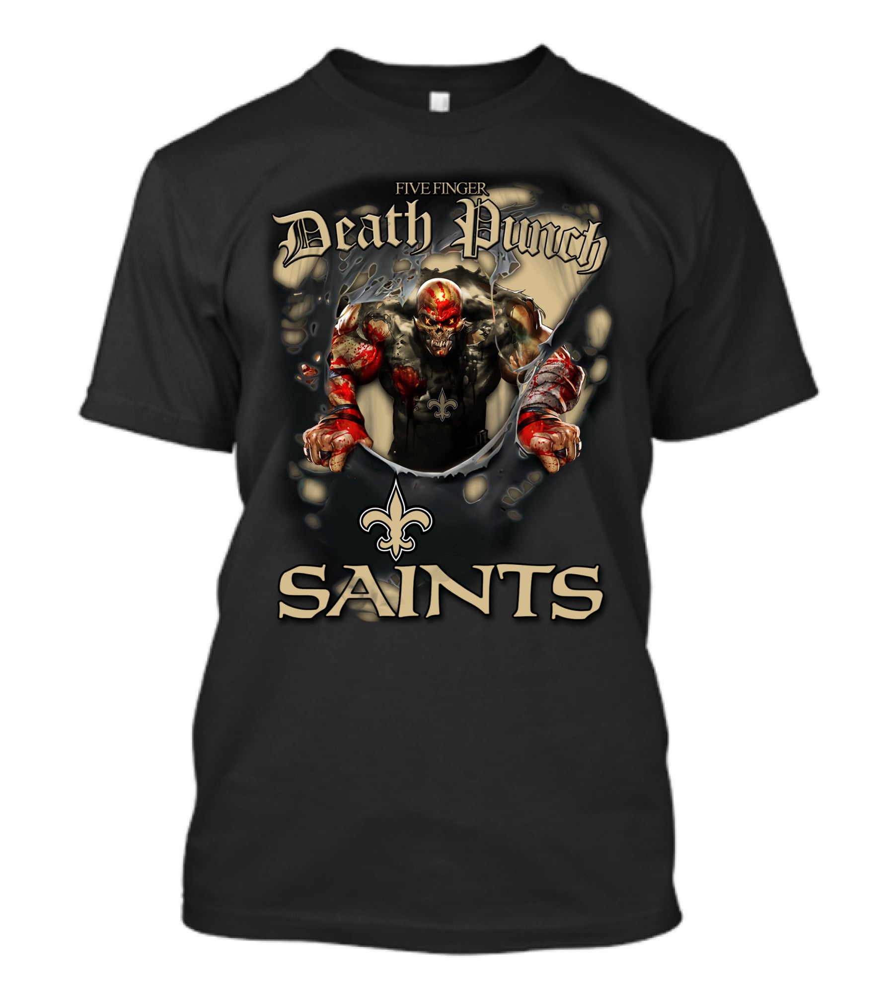Five Finger Death Punch Saints New Orleans Nfl Football Fans T-Shirt