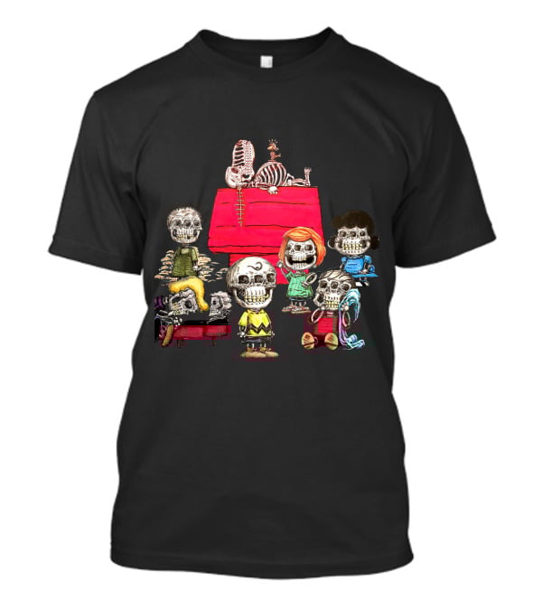 Skeleton Family Peanuts Halloween Spooky Characters T-Shirt