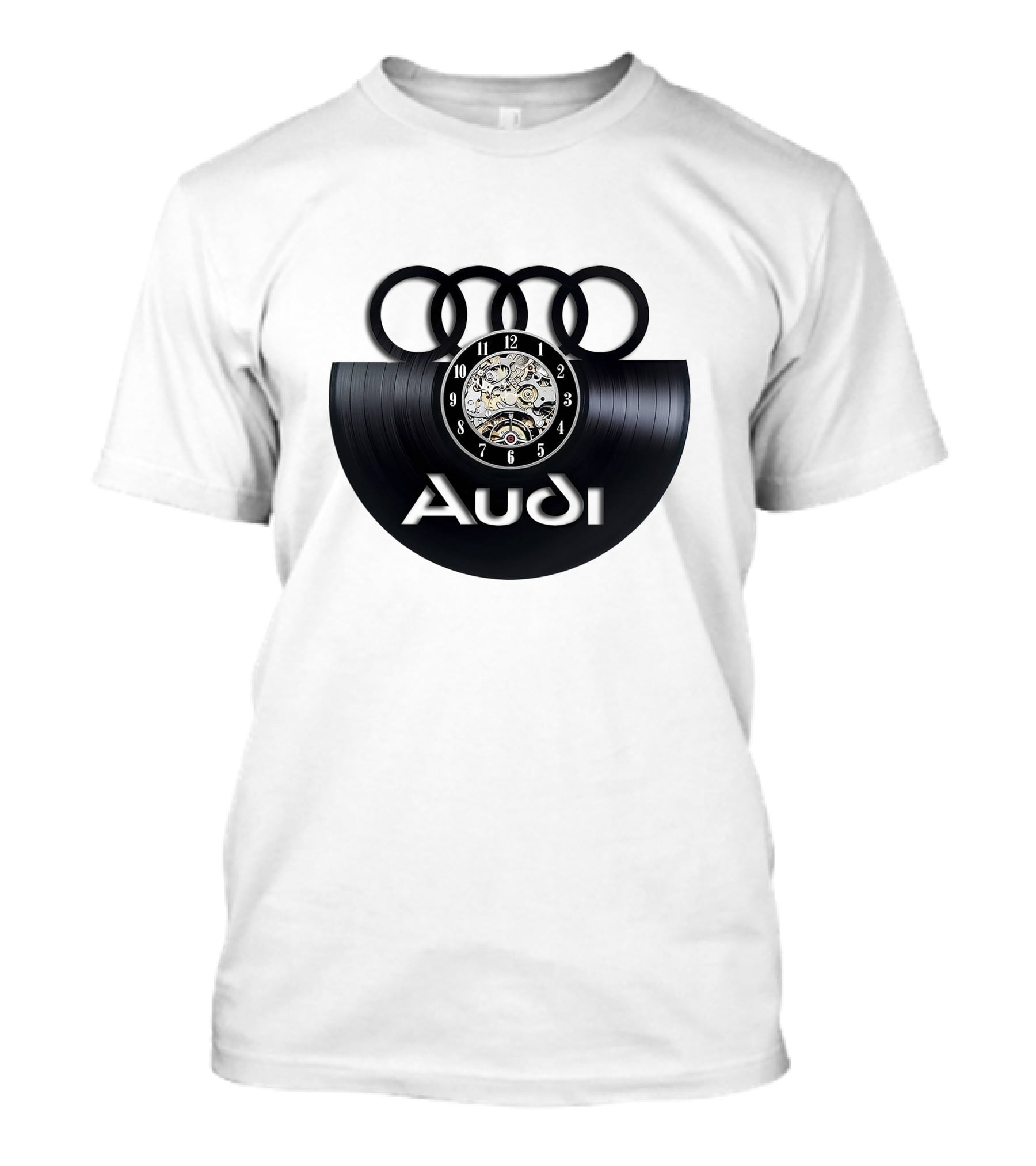 Audi Baronti Vinyl Clock With Four Rings And Gear Mechanism T-Shirt