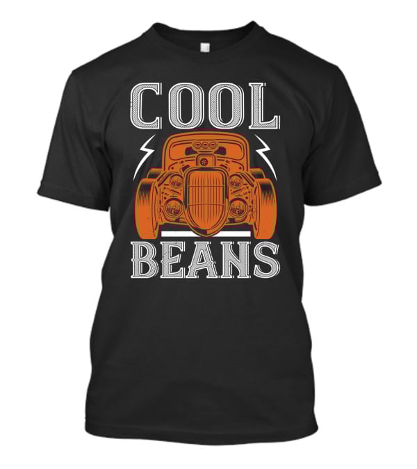 COOL BEANS Orange Vintage Car With Lightning Bolts T-Shirt