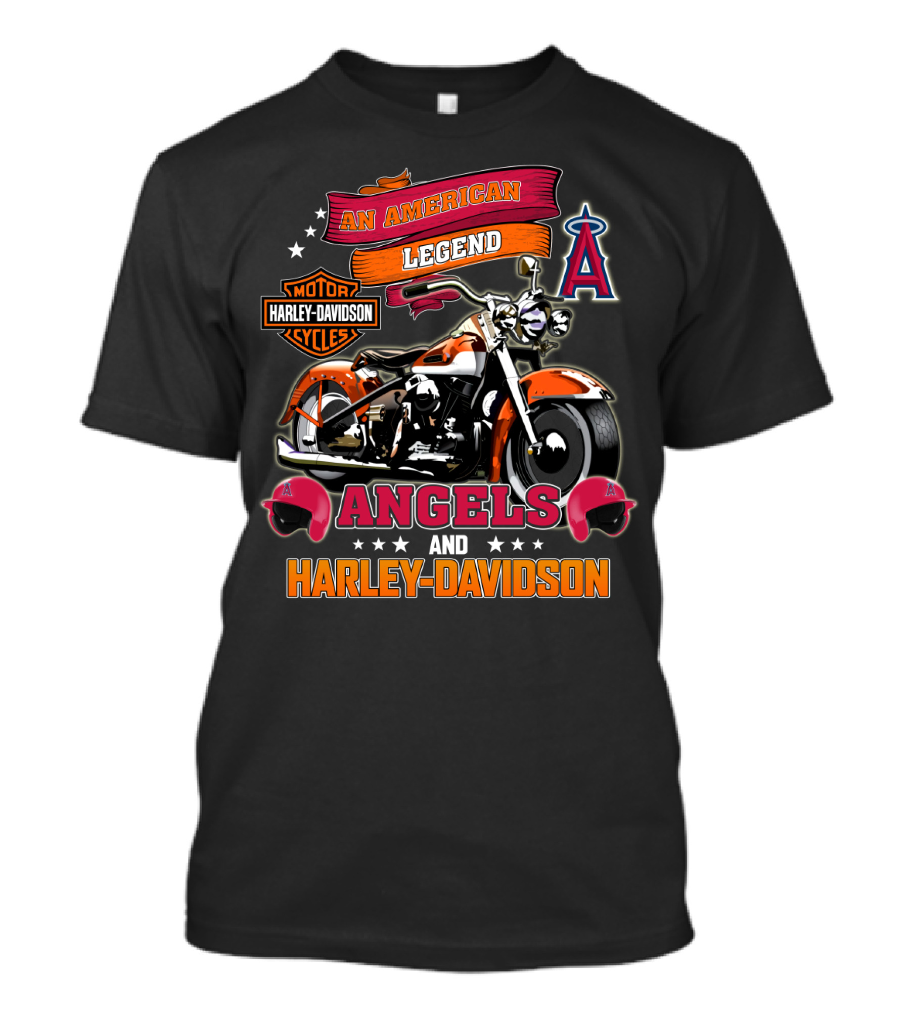 An American Legend Los Angeles Angels And Harley Davidson Collaboration T-Shirt