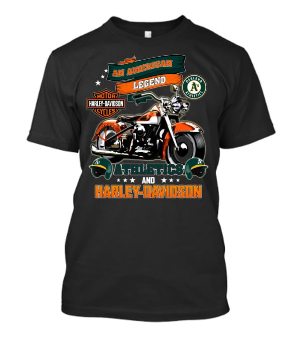 An American Legend Oakland Athletics Harley Davidson Motorcycles T-Shirt