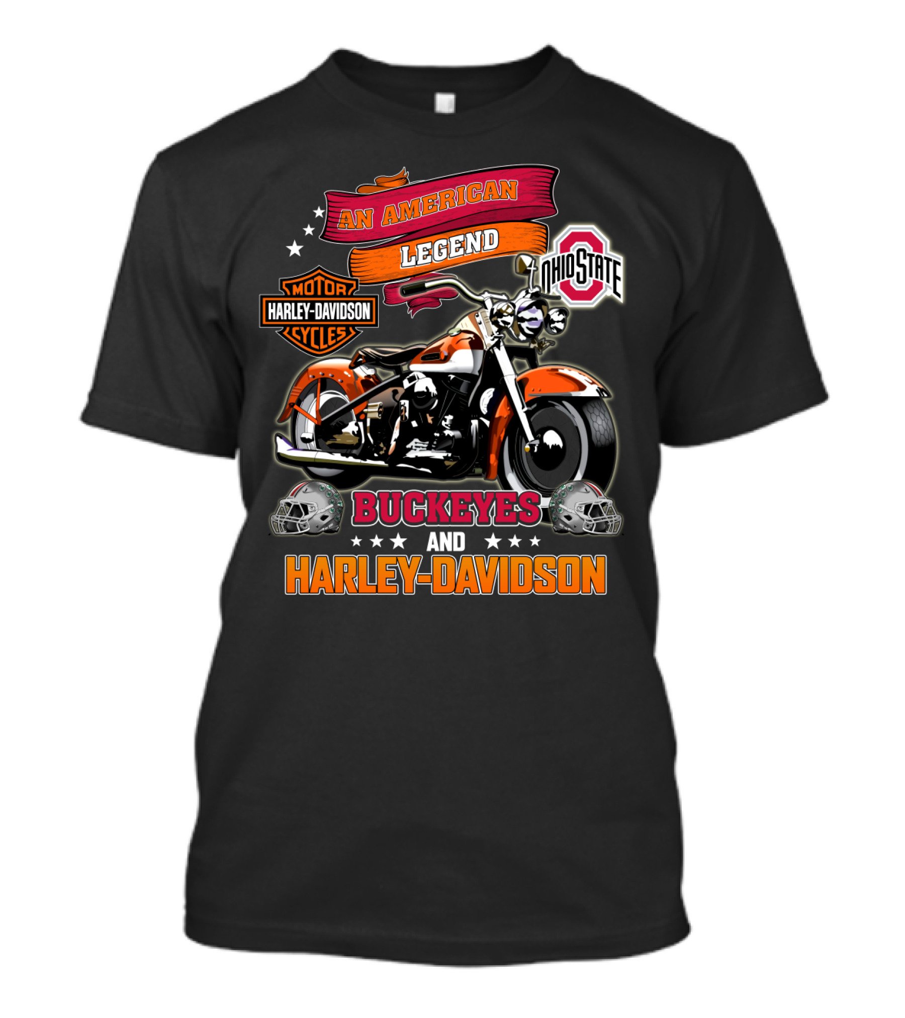 Ohio State Buckeyes Harley Davidson An American Legend T-Shirt