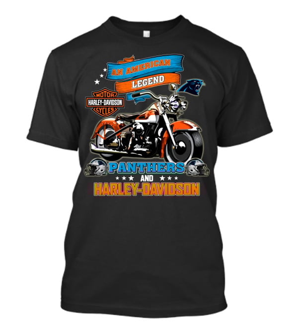An American Legend Panthers And Harley Davidson Motor Cycles T-Shirt