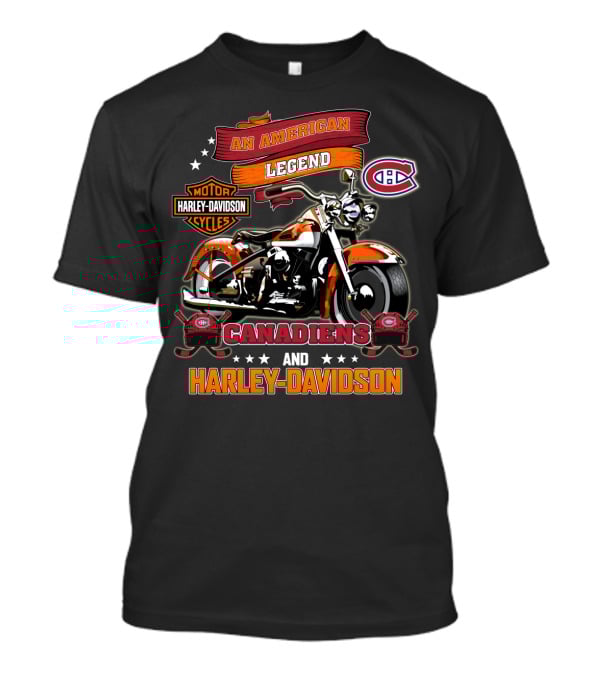 An American Legend Canadiens And Harley Davidson Nhl Montreal Canadiens Harley Davidson Cycles T-Shirt