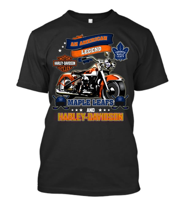 An American Legend Toronto Maple Leafs And Harley Davidson T-Shirt