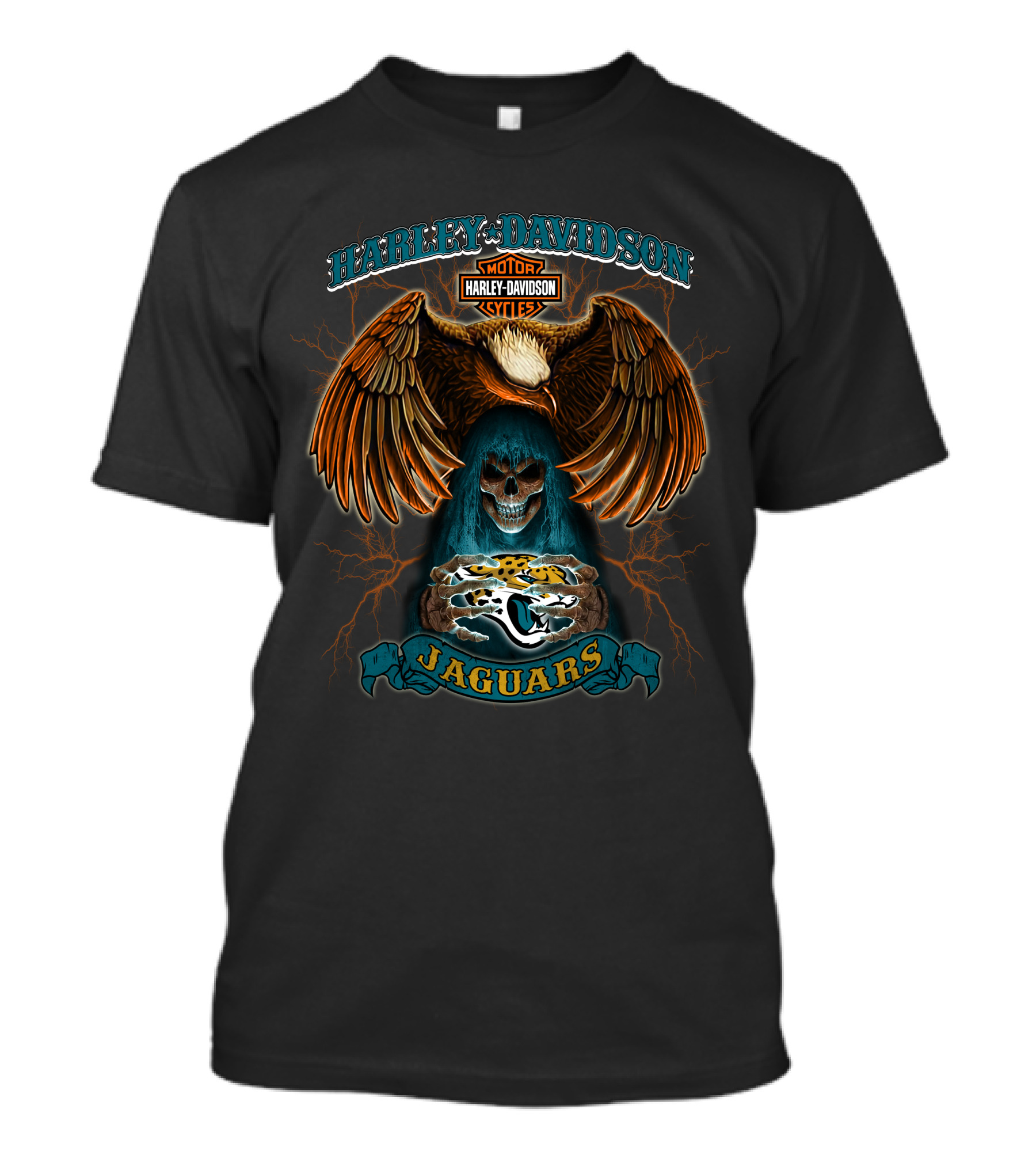 Harley Davidson Motor Cycles Eagles Jaguars T-Shirt