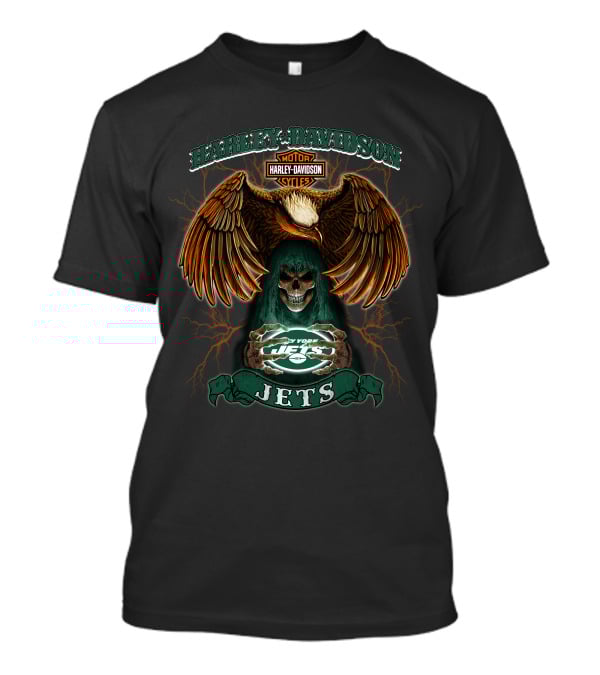 Harley Davidson Motor Cycles New York Jets Eagles Jets T-Shirt